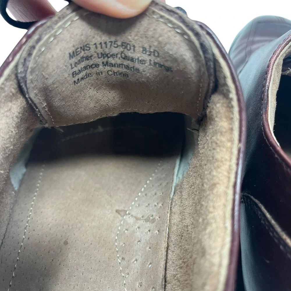 Florsheim Ashlin‎ Mens Burgundy Leather Oxford Shoes 8.5D Lace Up Dress Shoe